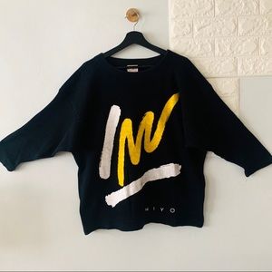 Vintage 80s abstract thermal top, Miyo, one size